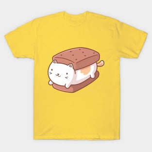 Ice Cream Sandwich Cat Kawaii T-Shirt